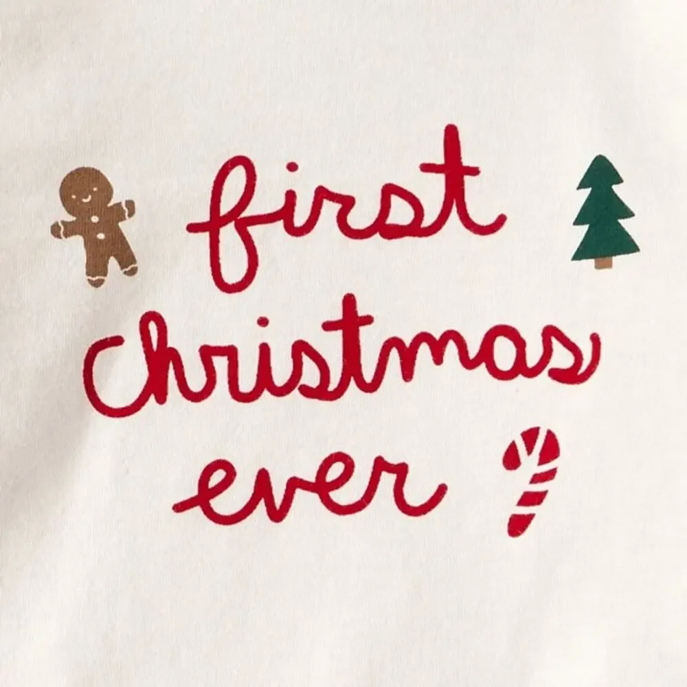NEW! 3M Carter's Baby 2PC My First Christmas Long Sleeve Bodysuit & Pant Set